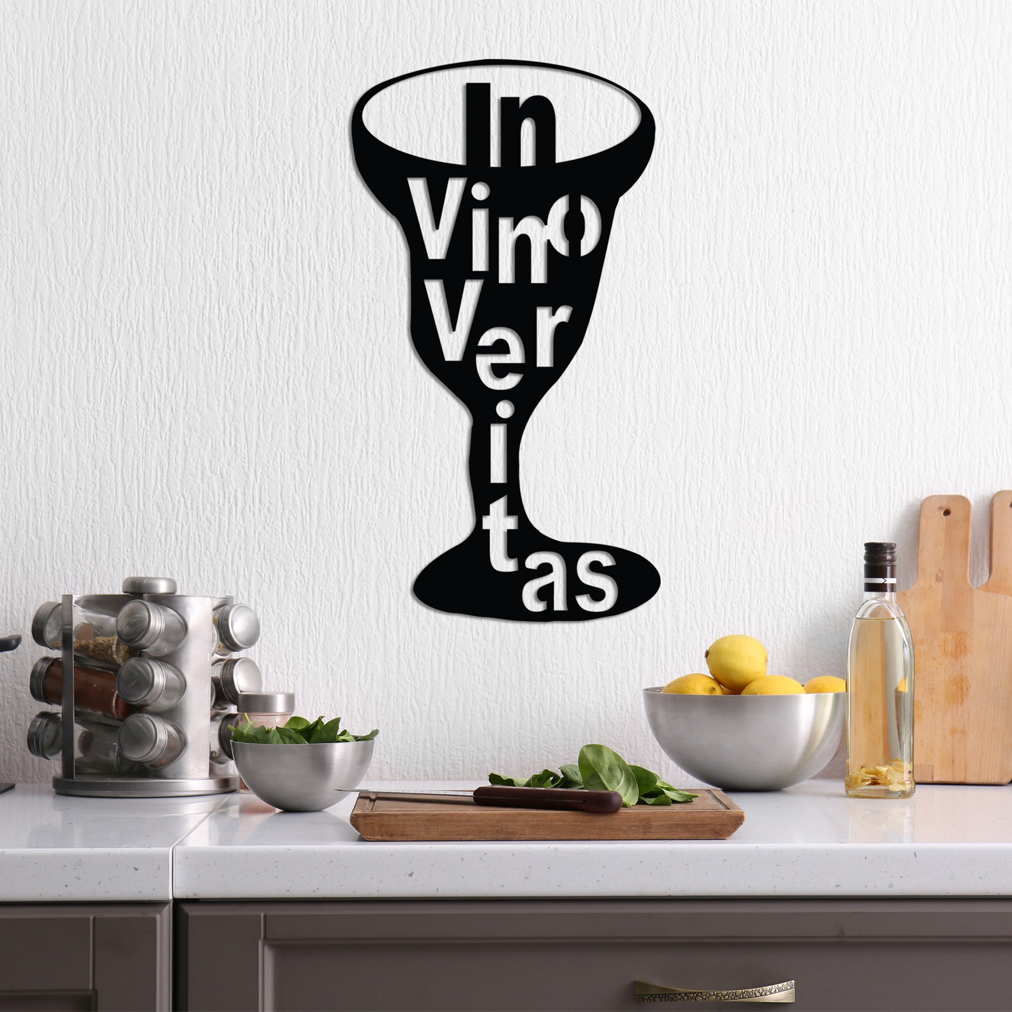 Decoratiune de perete, Veritas 1, 30 x 60 cm, Negru