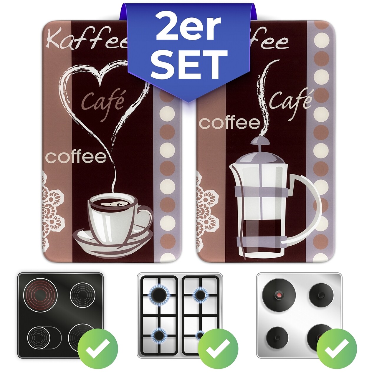 Set 2 protectii universale pentru aragaz, Maximex, Coffe Flavour