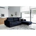 Coltar extensibil dreapta 3 locuri ELTAP, RT-79MO, Silva, 276x201x100 cm, lemn/poliester, albastru inchis