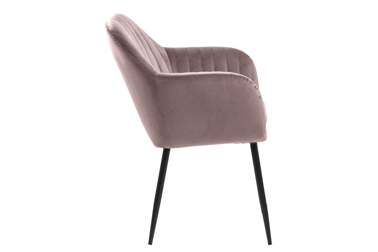 Scaun Emilia, Actona, 57x61x83 cm, catifea/otel, roz pudrat - view 7