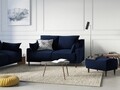 Canapea, Freesia, Mazzini Sofas, 2 locuri, 150x94x90 cm, catifea, albastru regal