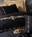 Lenjerie de pat dubla, Gloria - Gold, Cotton Box, Bumbac Satinat