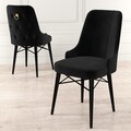 Set de scaune, Charlotte, Pare, Metal, Negru