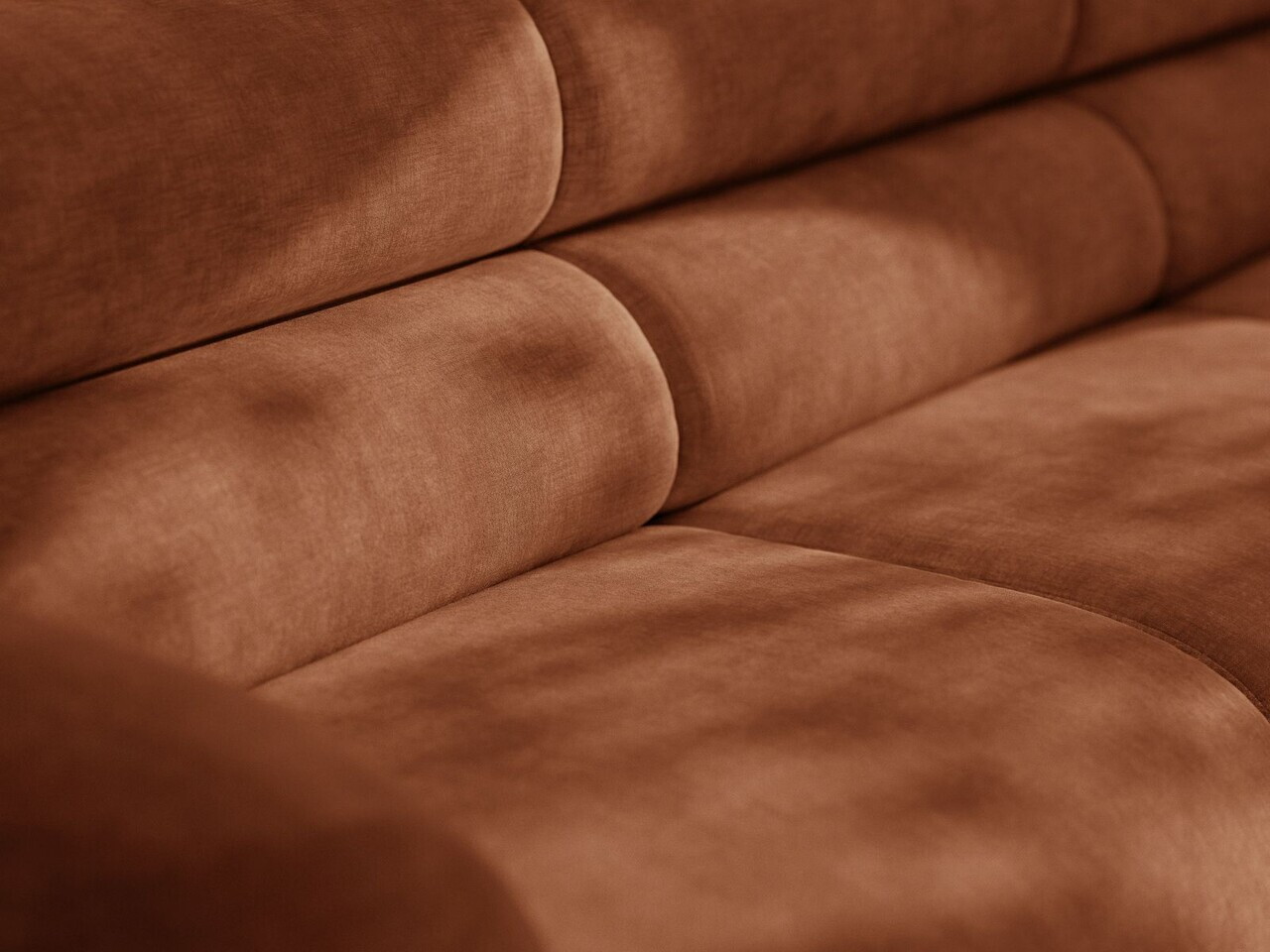 Modul canapea dreapta 1 loc, Neo, Micadoni Home, 110x100x83 cm, tesatura Chenille, teracota — imaginea 6