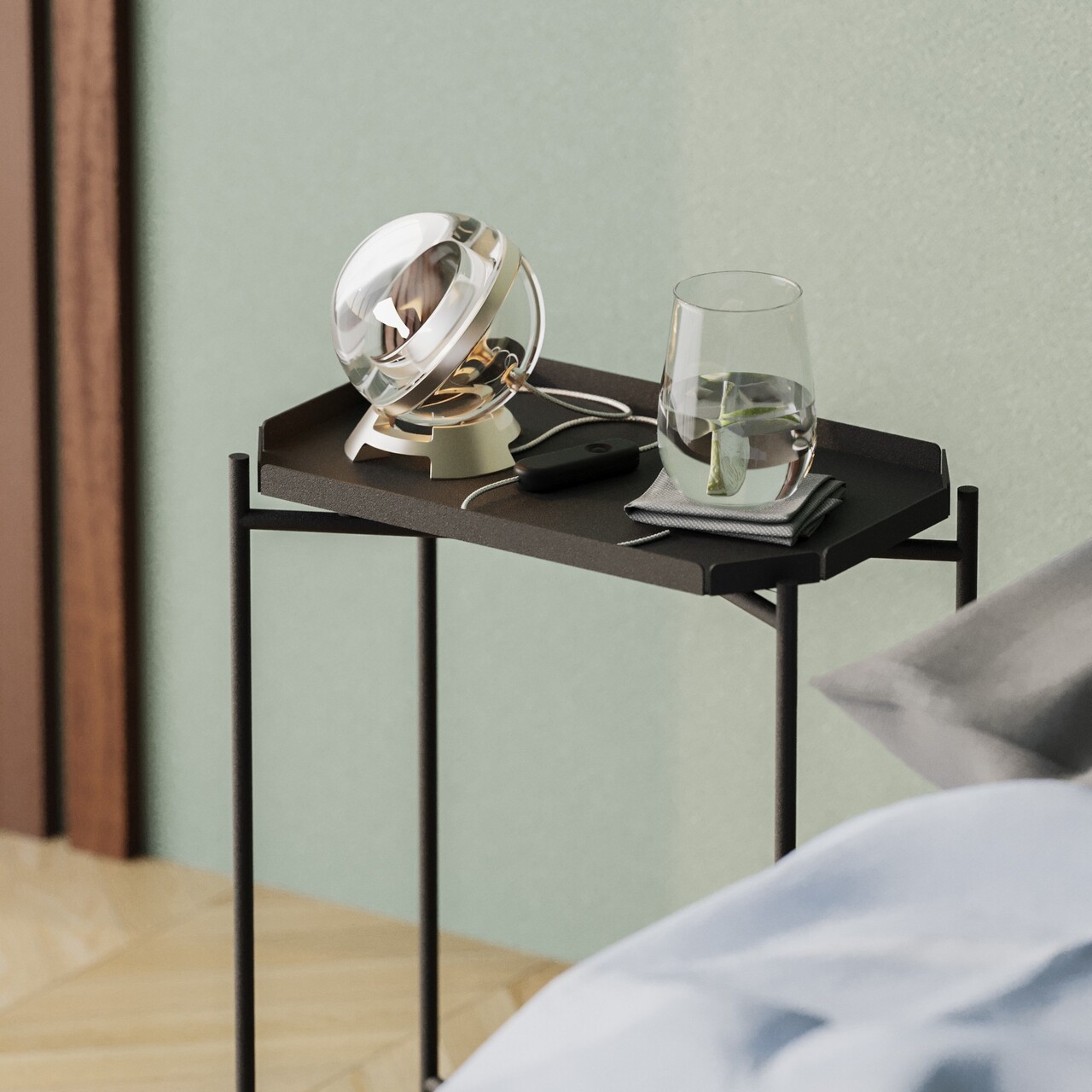 Masuta de cafea, Cerritos, Shb-009, 26x56x40 cm, Metal, Negru - 2 | YEO