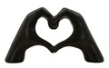 Figurina /sculptura decorativa Hands Lover, Mauro Ferretti, 25x7.5x13.5 cm, polirasina, negru