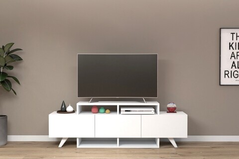 Comoda TV, Coraline, Alwin Alt, 150x49x31.6 cm, PAL, Alb