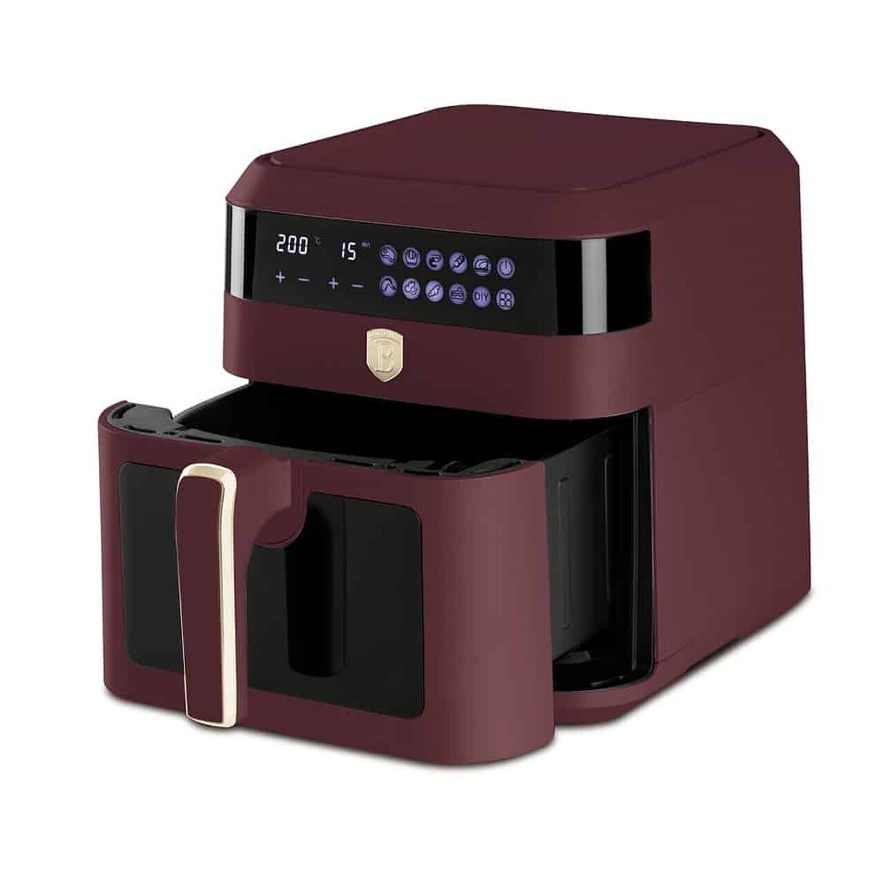 Friteuza cu aer cald si fereastra Berlinger Haus, Leonardo, 6.3 L, 1300W, visiniu mat - imagine 6