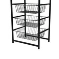 Suport coș pentru raft, Puqa Design, Merlin, 33x41x84 cm, Metal, Negru
