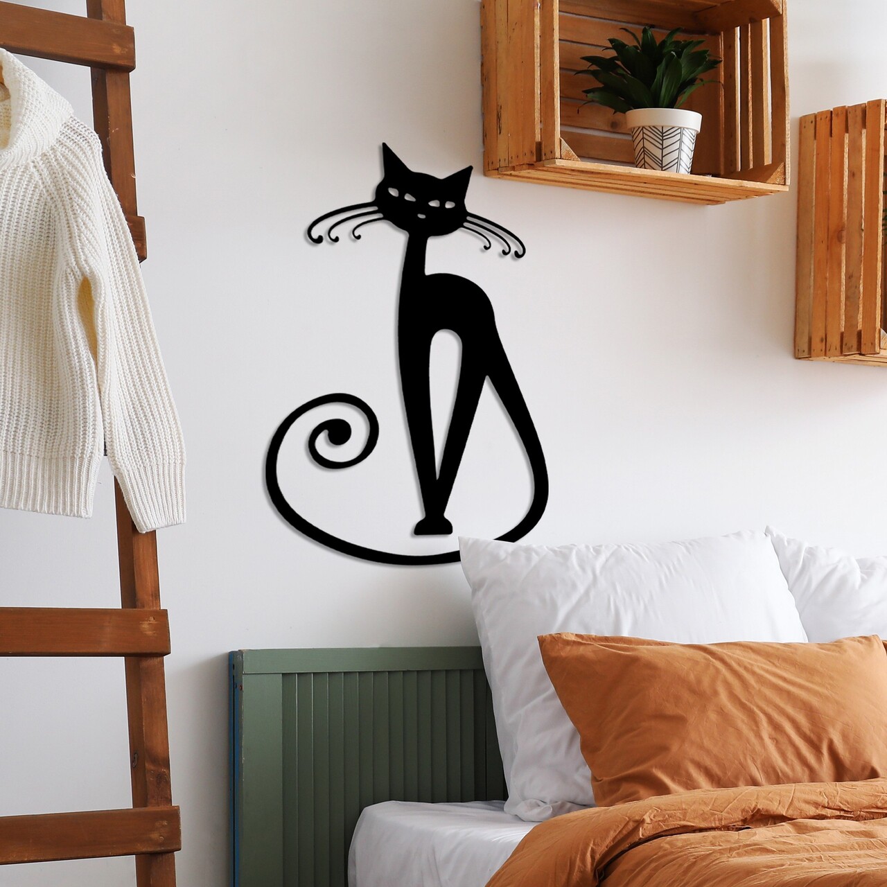 Decoratiune de perete, Cat 6, Dimensiune: 37 x 60 cm, Negru - view 2