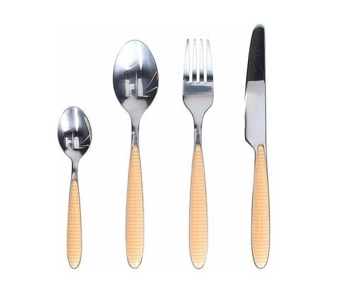 Set tacamuri Grancucina Arancio, Tognana Porcellane, 24 de piese, inox, portocaliu Arancio