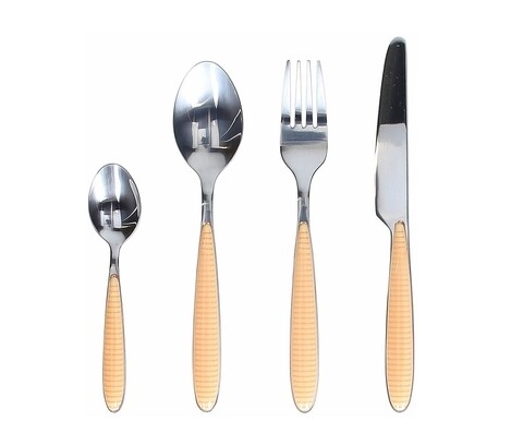 Set tacamuri Grancucina Arancio, Tognana Porcellane, 24 de piese, inox, portocaliu