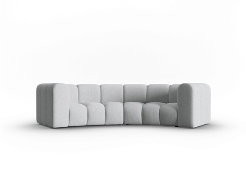 Canapea semirotunda 3 locuri, Lupine, Micadoni Home, BL, 322x135x70 cm, poliester chenille, gri deschis