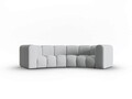 Canapea semirotunda 3 locuri, Lupine, Micadoni Home, BL, 322x135x70 cm, poliester chenille, gri deschis