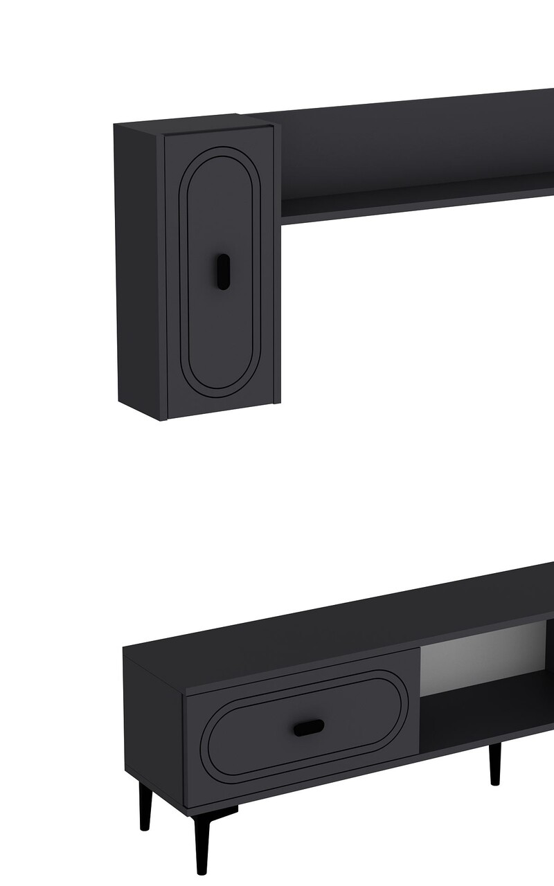 Comoda TV, Hanah Home, Weny, 150x44.6x29.6 cm, PAL , Antracit - imagine 5