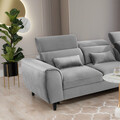 Coltar extensibil dreapta 4 locuri ELTAP, Foble, 267x196x100 cm, lemn/poliester, gri deschis