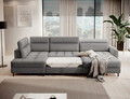 Coltar extensibil dreapta 4 locuri ELTAP, RT-03TOS, Berrto, 306x165x100 cm, lemn/poliester, gri inchis