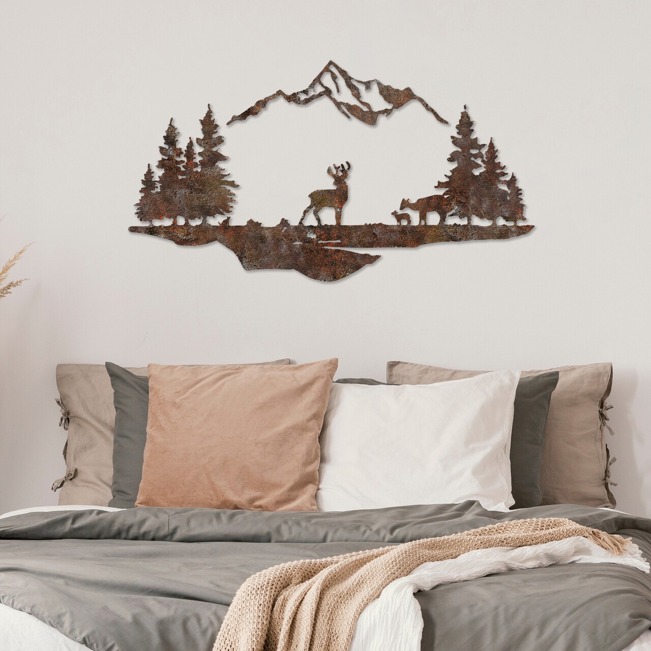 Decoratiune de perete, Rusty Landscape 1, Dimensiuni: 38 x 70 cm, Maro antichizat - view 2