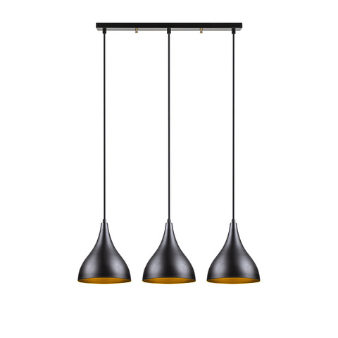 Lustra, Squid Lighting, Damla, 72 x 22 x 110 cm, fier, negru/auriu 110