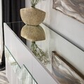 Consola, Neostill, Milan, 180x80x40 cm, PAL, Alb/Auriu