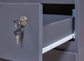 Dulap de birou cu roti si cheie File Guard, Inter Link, 44x51.3x76.9 cm, lemn, antracit
