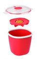 Aparat popcorn pentru cuptorul cu microunde, Snips, 1.5 L, polipropilena, rosu