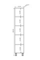 Dulap multifunctional, Rabi, Rb-056, 35x180x33 cm, Alb mat