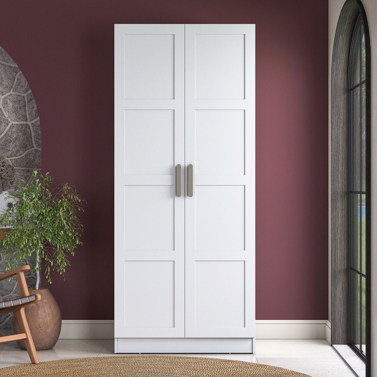 Dulap pentru haine, Hanah Home, BA221, 90x210x57.5 cm, PAL melaminat, Alb - view 2