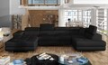 Coltar extensibil dreapta 6 locuri ELTAP, Rod-57, Rodrigo, 345x202x90 cm, lemn/poliester, negru