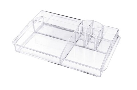 Organizator pentru cosmetice Compactor, 8 compartimente, 35x20x7.45 cm ,transparent