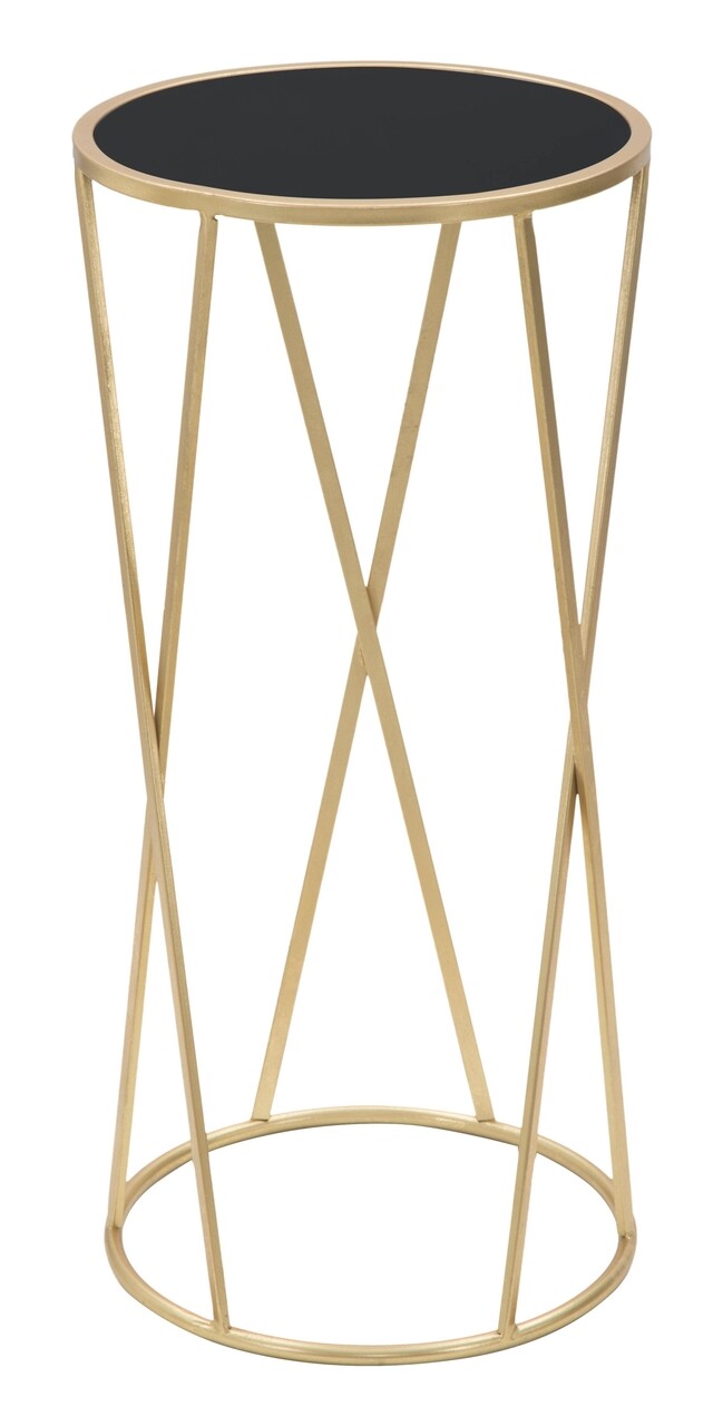 Masuta Glam Simple, Mauro Ferretti, Ø 35x75 cm, fier, auriu