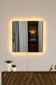 Oglinda cu Iluminare Led, Mirrorland, Square, Oglindă indestructibilă cu obturator, Galben