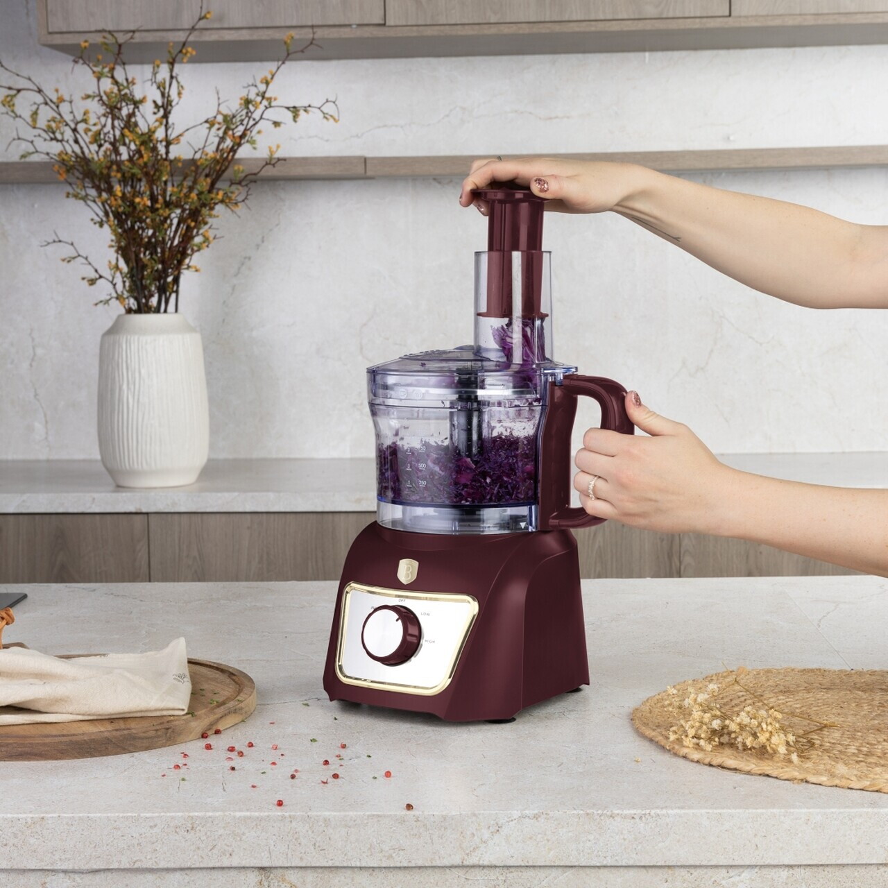 Set blender 8 in 1 Berlinger Haus, Leonardo, 500W, inox/plastic, visiniu mat - imagine 4
