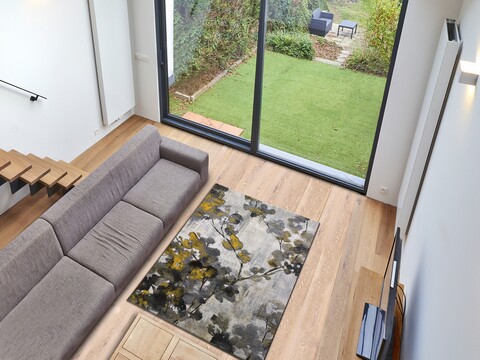 Covor, Bukit Mustard, 140 x 200 cm, 100% polipropilena, gri/mustar