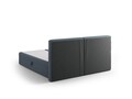Pat continental cu saltea, topper si lada depozitare, 140x200 cm, Micadoni Home, Jodie-78, tesatura structurata, albastru