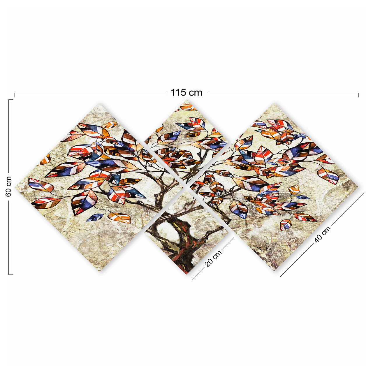 Set 4 tablouri decorative, 4MDF670518193, MDF, Imprimat UV, Multicolor
