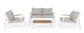 Set mobilier pentru gradina/terasa 4 piese Einar, Bizzotto, aluminiu/placaj/poliester, alb