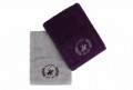 Set 2 prosoape de baie, Beverly Hills Polo Club, 70x140 cm, 100% bumbac, velvet/gri