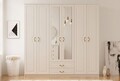Dulap pentru haine, Rabi, Rb-178, 210x210x52 cm, Alb mat