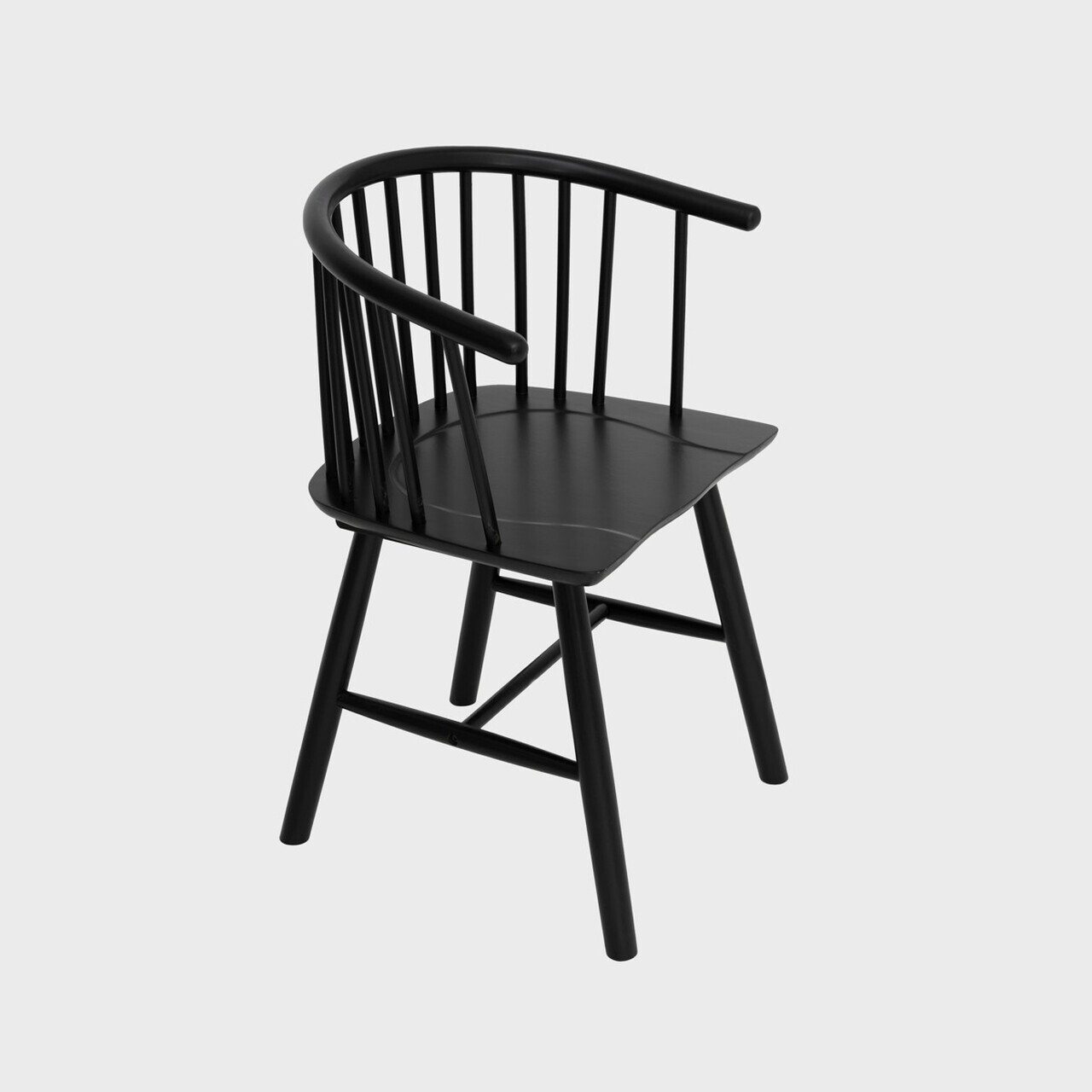 Scaun Ponto, Homla, 54x45x77 cm, lemn de cauciuc, negru — imaginea 5