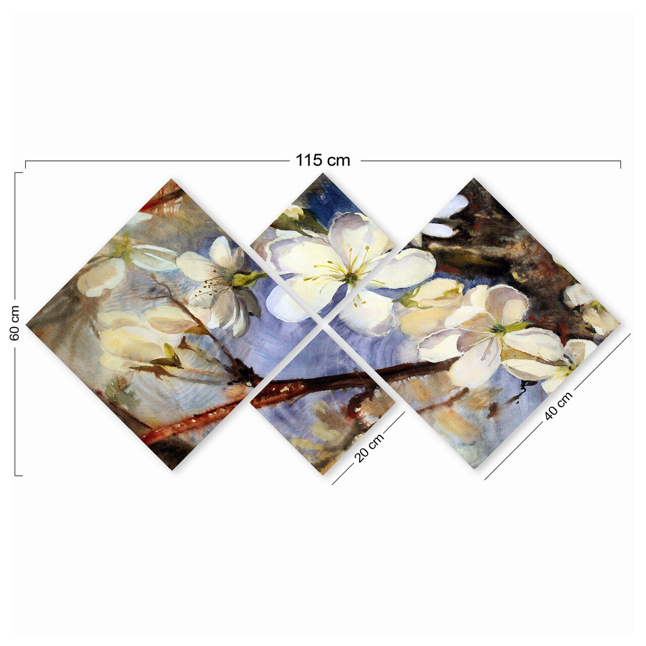 Set 4 tablouri decorative, 4MDF100398421, MDF, Imprimat UV, Multicolor