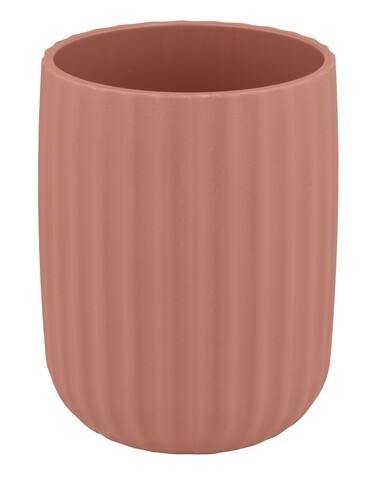 Suport periute si pasta de dinti, wenko, agropoli, 7.5 x 7.5 x 10 cm, plastic, roz