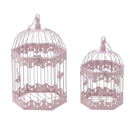 Set 2 colivii Butterfly&Heart, InArt, metal, roz