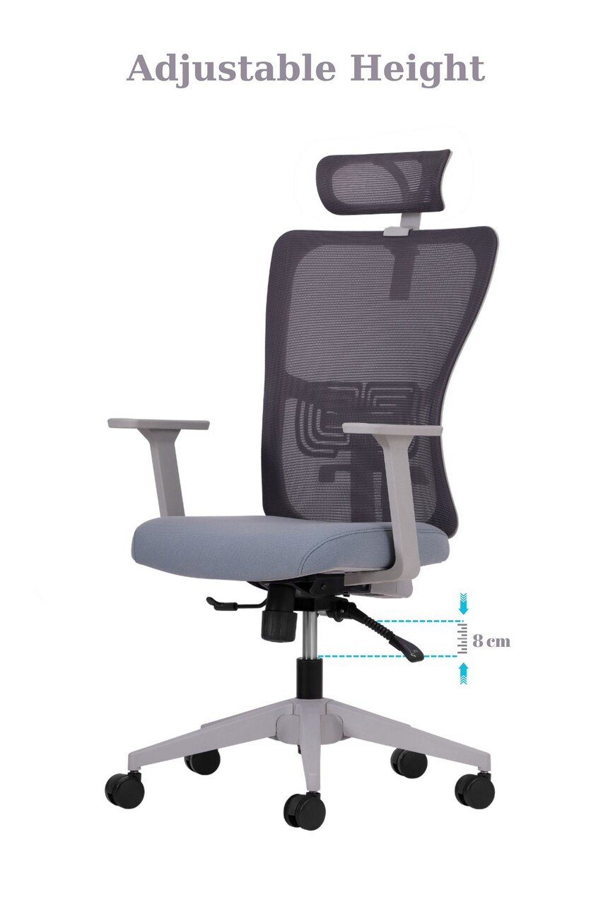 Set scaune de birou (2 piese), Hanah Home, Lumbar 126, Plastic, Gri - view 7
