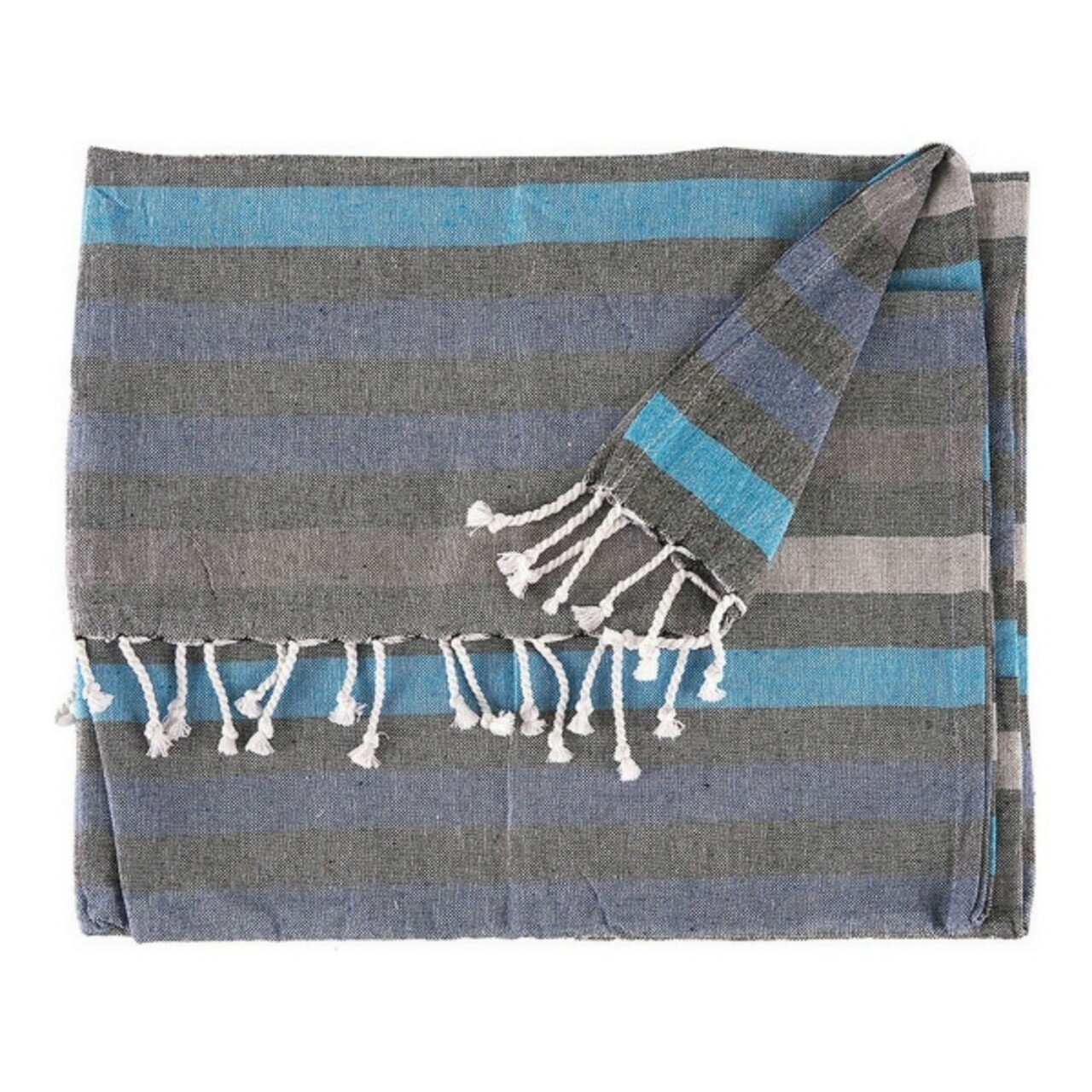 Patura / Pled Stripes, Gift Decor, 90 x 170 cm, 100% bumbac, albastru