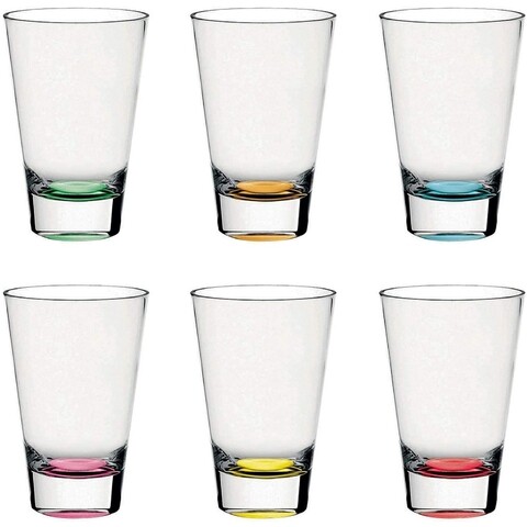 Set 6 pahare diverse bauturi, vidivi, confetti, 400 ml, sticla, multicolor
