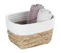 Cos depozitare, Wenko, Rika S, 16 x 12 x 20 cm, fibre naturale/bumbac, alb/natur