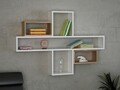 Raft pentru perete Zero, Tera Home, 120x14.5x80.7 cm, alb/maro