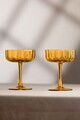 Set cupe de inghetata din sticla, Hermia, 127RKL1616, Galben mustar