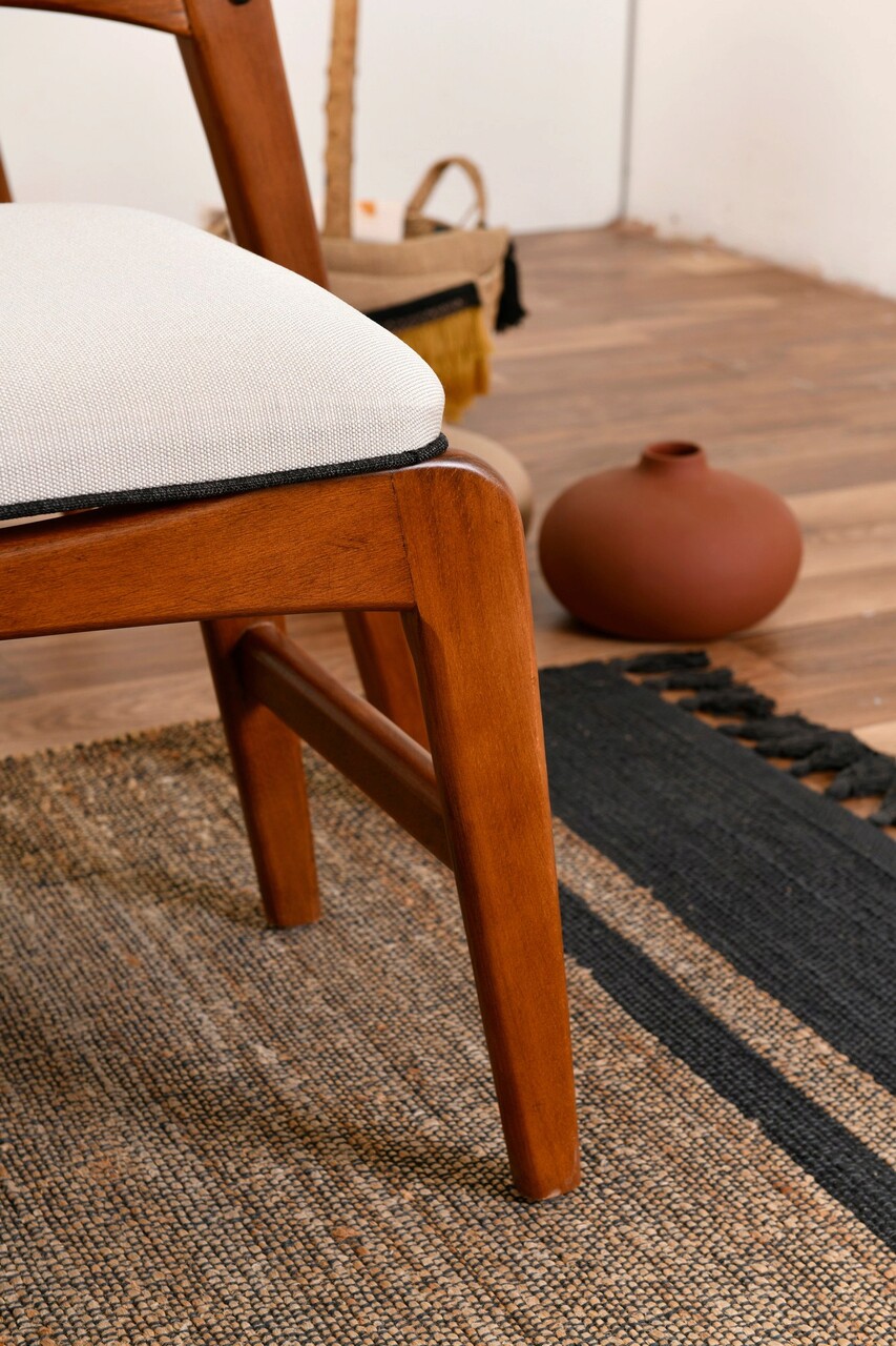 Set Masa si Scaune, Vow Chair, Touch (2S-1B), Lemn de carpen, Maro/Crem